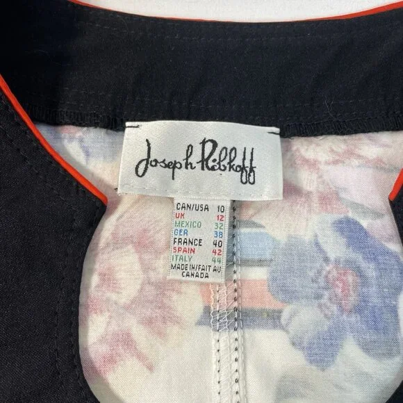 Joseph Ribkoff Floral & Stripe Zip Jacket – Size 10 (CAN/USA) - Picture 4 of 15